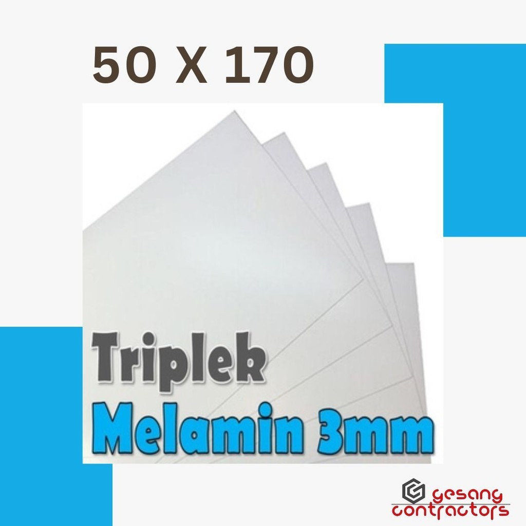 Triplek Melamin 3mm 50x170 cm (Isi 4 pcs)