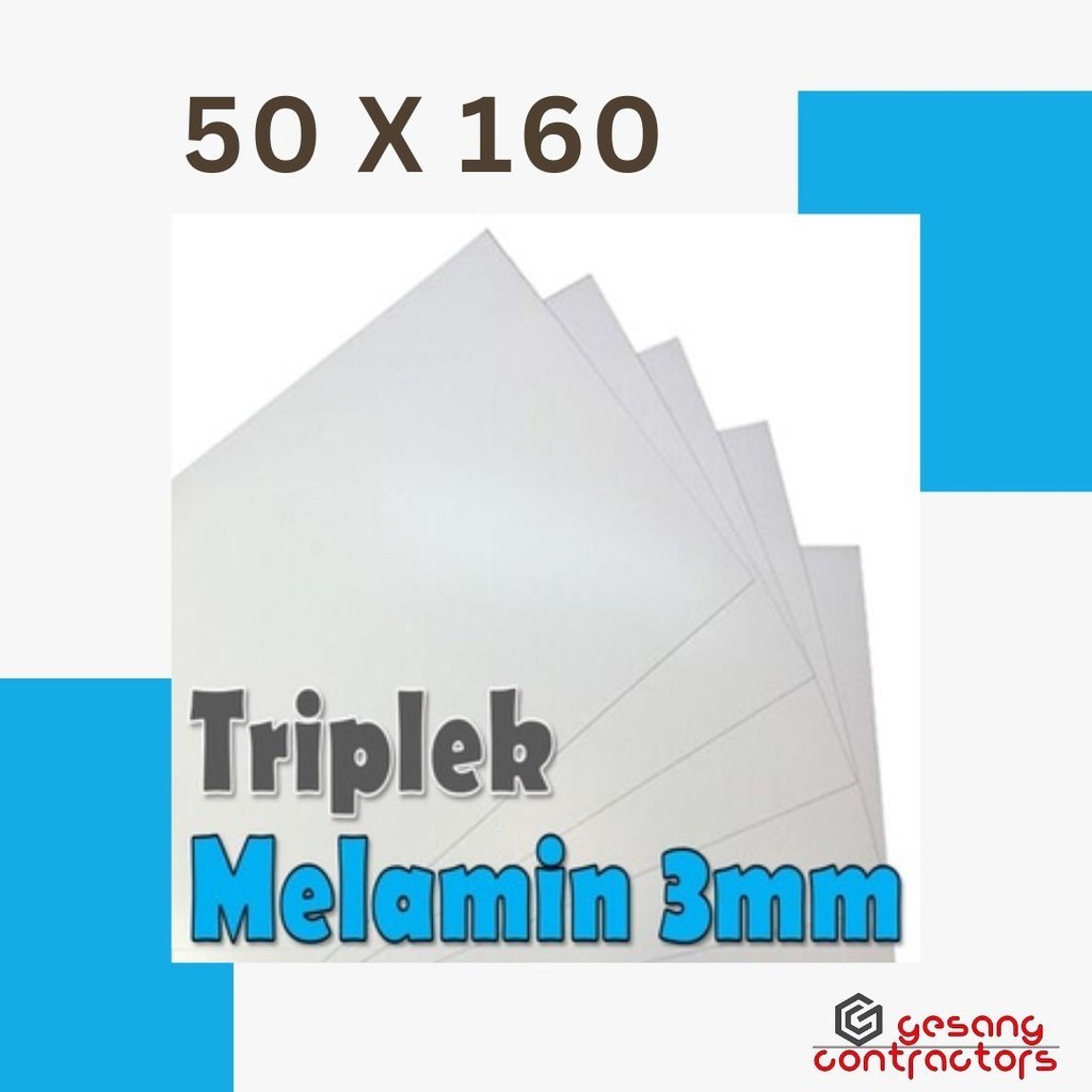 Triplek Melamin 3mm 50x160 cm (Isi 4 pcs)