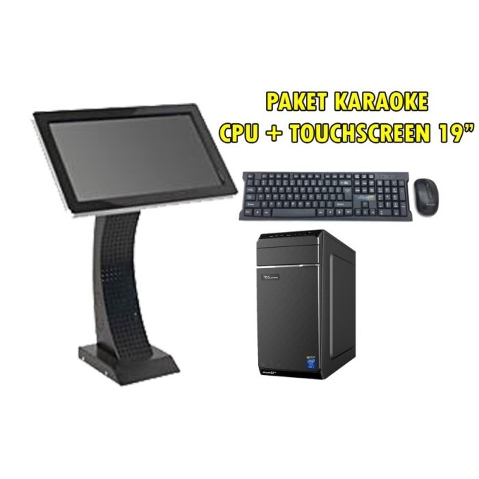 Paket Cpu Pc Karaoke + Monitor Touchscreen 19 Inch