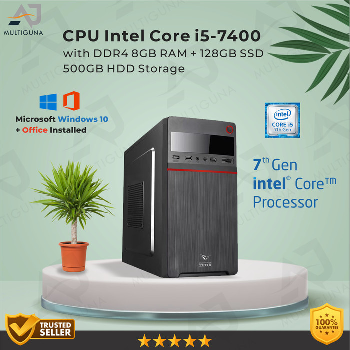 CPU PC Komputer Intel Core i5-7400 Gen-7 DDR4 SSD Rakitan Office