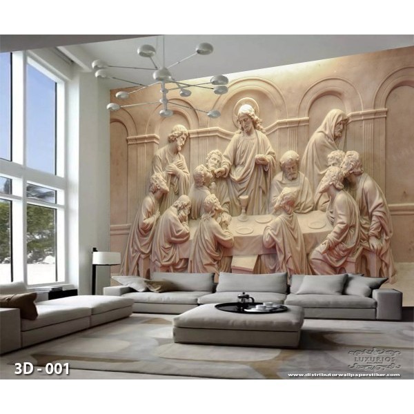 WALLPAPER DINDING CUSTOM 3D KRISTEN LUKISAN TUHAN YESUS GAMBAR MARIA