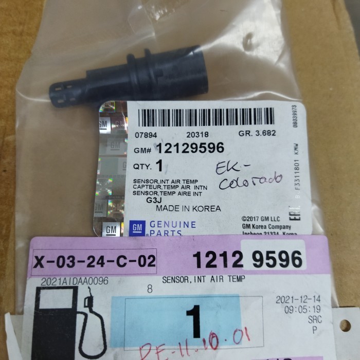 Sensor Intake Air Temperatur Iat Chevrolet Colorado Kode Kn341