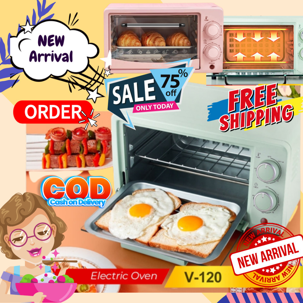 9L (Oven Listrik )Warna C Votre Electric Oven V-120 Kapasitas 9L Soft Pink/ Soft Green Garansi Res 1
