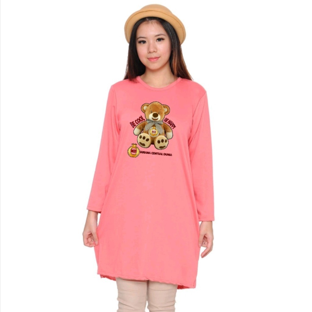 KB176 TUNIK BERUANG BE COOL BE HAPPY UKURAN M SAMPAI 2XL TUNIK CANTIK LUCU IMUT ANIMAL CUTE