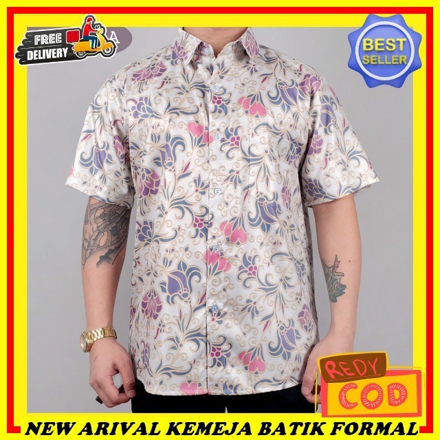 Hem Batik Pria Lengan Panjang Lemeja Cwok Jumbo Motif Kekinian Baju Kemeja Laki Laki Dewasa Import B