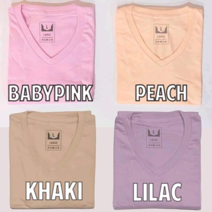 Terjangkau - KAOS V-NECK POLOS PRIA WANITA/COTTON COMBED 30S ~