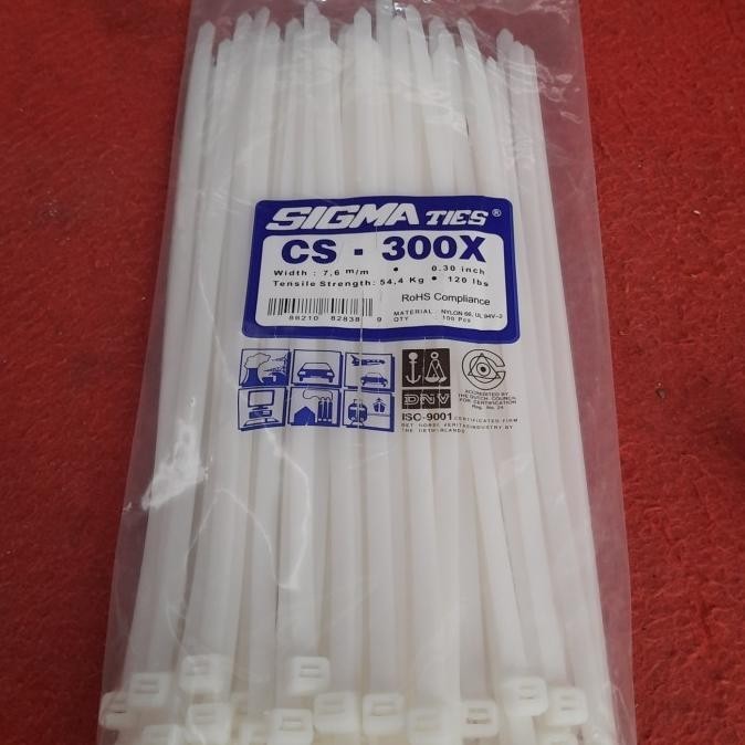 

Kabel Ties Sigma Cs-300X Pnjng 30Cm Lebar 7,6Mm Kualitas Premium
