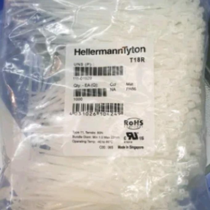 

Kabel Ties 100Mm T18R Insulok-Hellerman Tyton 1000Pcs Kualitas Premium