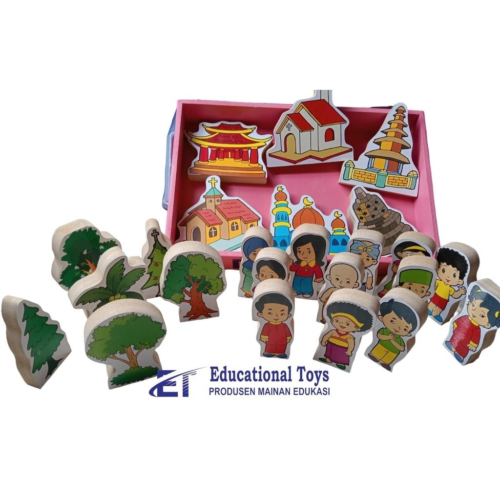 Miniatur Balok Rumah ibadah ( maian edukasi anak )