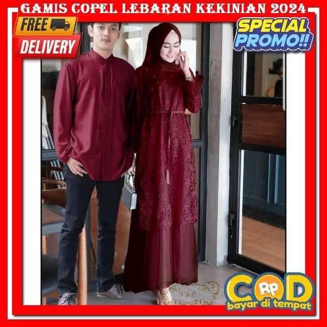 Sarimbit Keluarga 2024 Nibras Rayya Qanita Rose Tan Baju Couple Pasangan Mewah Premium Elegan Terbar