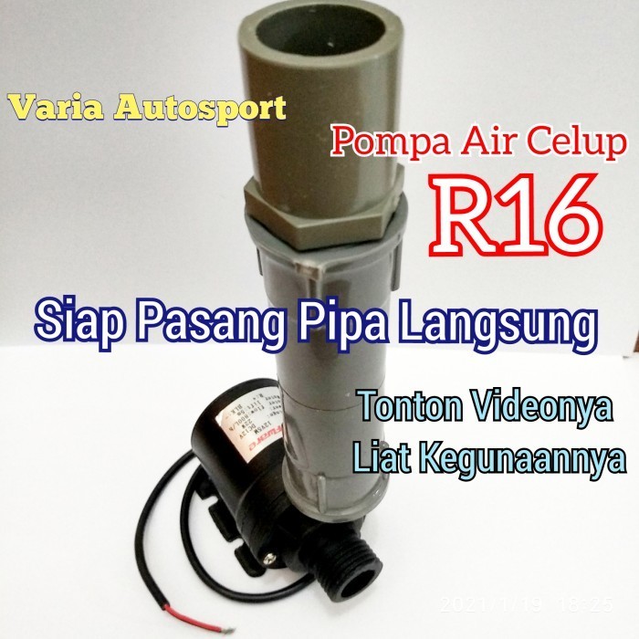 Pompa Air Celup R16 DC 12V Mini Siap Pasang Pipa 1/2 inch