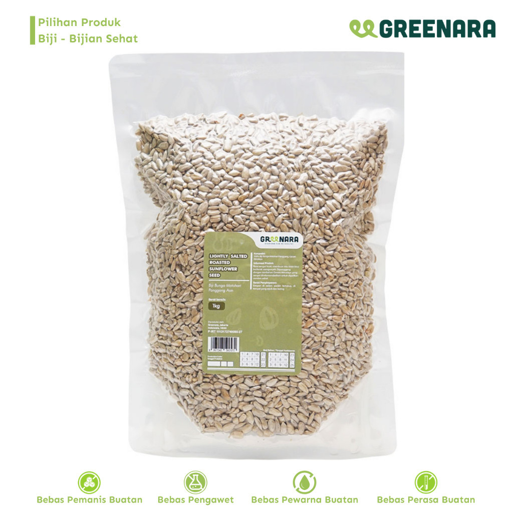 

Greenara - Lightly Ed Roasted Sunflower Seed 1Kg / Kuaci Panggang Asin