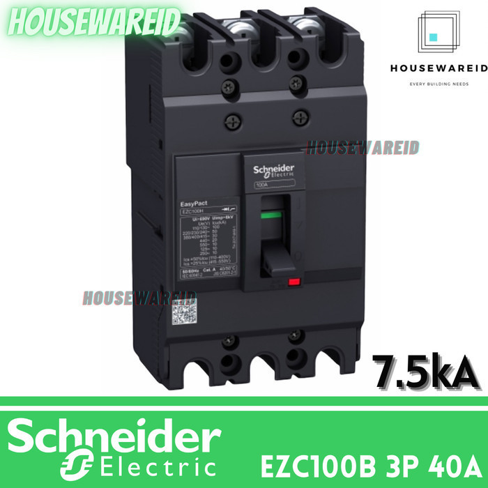 MCCB SCHNEIDER EASYPACT EZC100B 3 PHASE 40 AMPERE ORIGINAL, EZC 3P 40A
