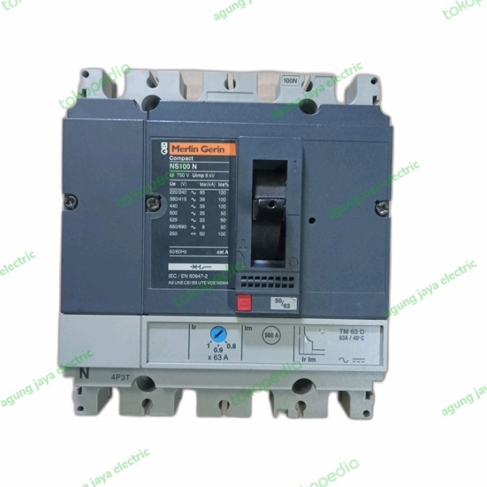 MCCB NS100N MERLIN GERIN 4P 50A - 100A