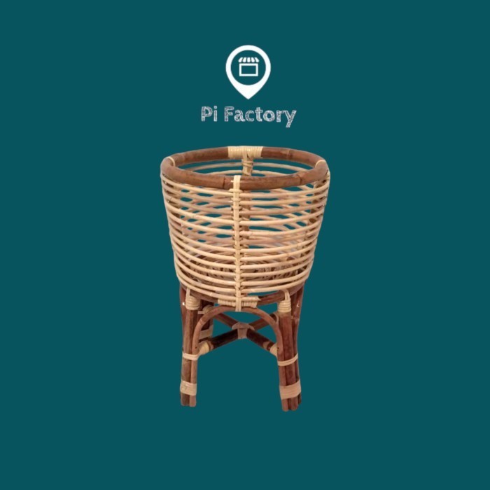 STANDING POT TANAMAN/KERANJANG POT ROTAN -TINGGI 55 CM DIAMETER 35 CM