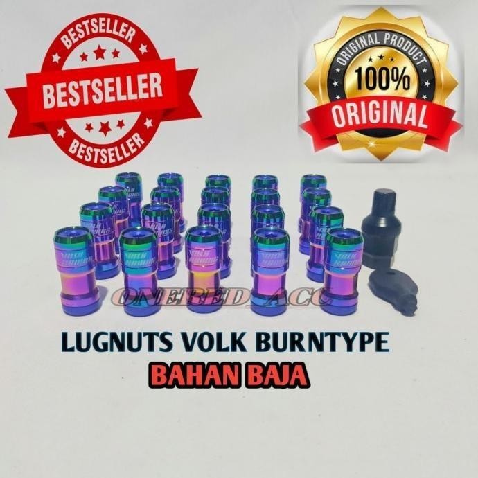 BAUT RODA MOBIL VARIASI / LUG NUTS VOLK RAYS TITANIUM / MUR BOLA 1.5MM