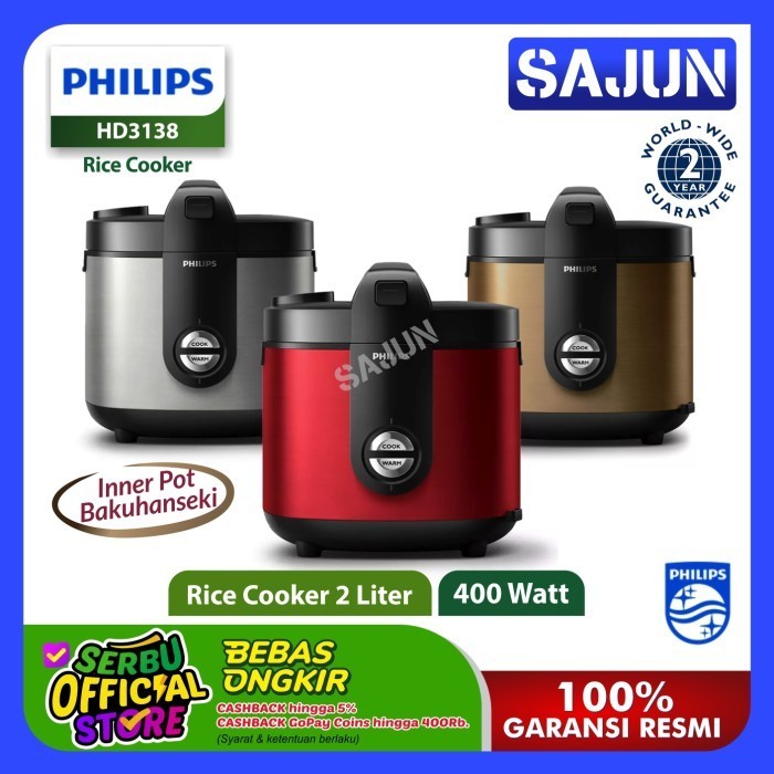 Philips Rice Cooker Hd3138 Magic Com 2 Liter Hd-3138