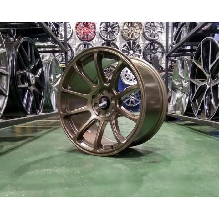 VELG MOBIL RING 17 HSR ZICO LOBANG BAUT 4 PCD 4X100/114,3 FULL BRONZE
