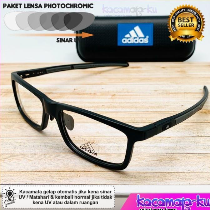 Terlaris Frame Kacamata Minus Pria Sporty Ads2016 Full Frame Lensa Photocromic Original