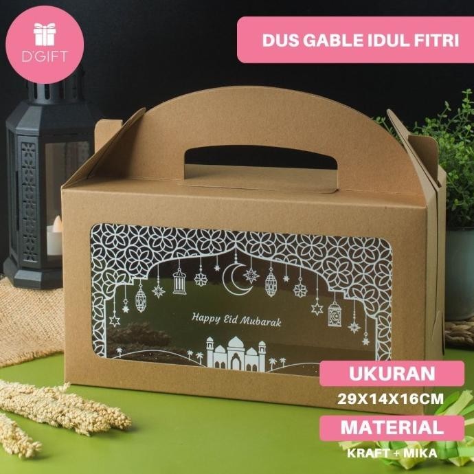 

Gable Box Idul Fitri Dus Kue Kering Kraft Lebaran Packaging Hampers