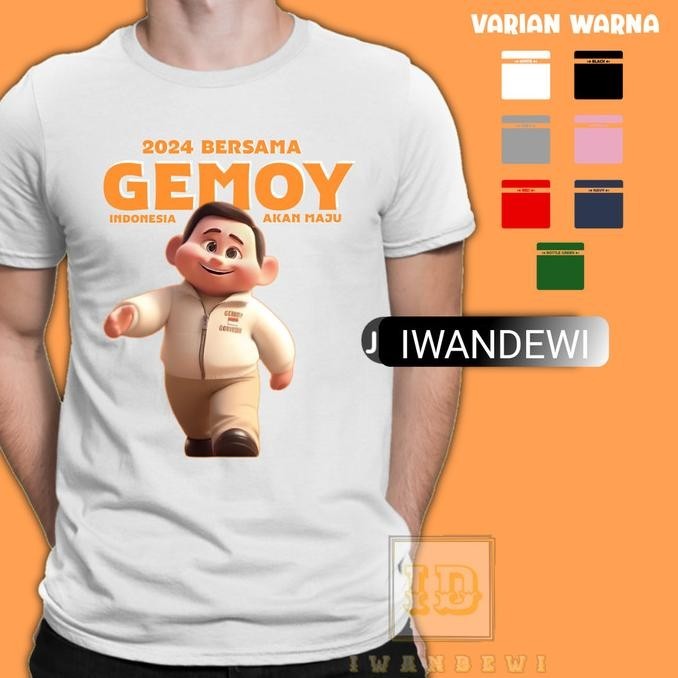 Terbaik KAOS VIRAL PRABOWO GEMOY/BAJU GAMBAR KARTUN PRABOWO GEMOY DEWASA ~