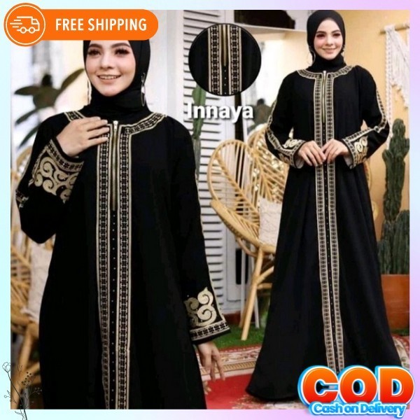 Gmis Abay Dewasa Jumbo Remaja Gamus Sbaya Perempuan Lebaran2024 Baju Abayak Longdress Abaya Wanita D