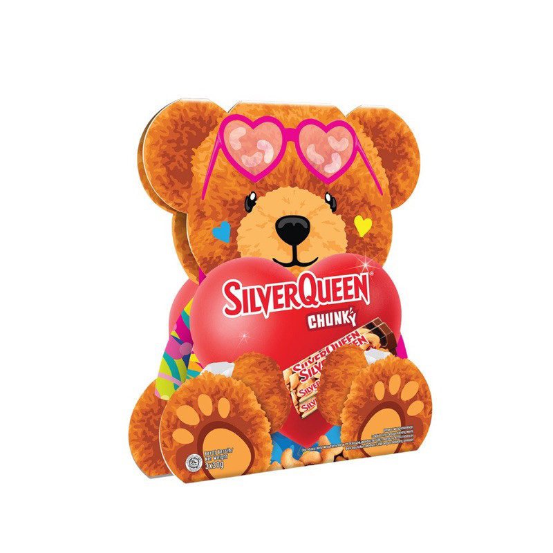 

IS3 SILVERQUEEN BEAR BEAR BERUANG BUY1GET1 58GR LOVE DAIRYMILK LOVE VP8