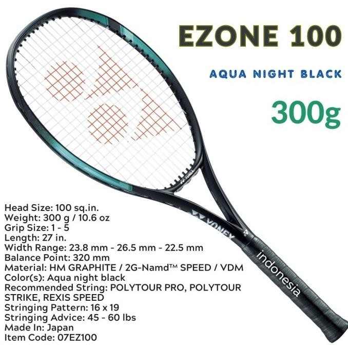 Yonex Ezone 100 300G Aqua Night Black - Racket Tennis Terbaru