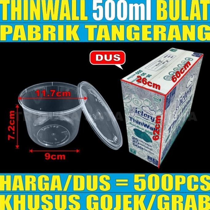 siap kirim thinwall bulat ml per dus mangkok bowl plastik cup salad buah murah