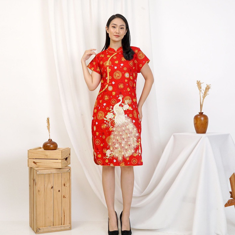 Dres Chongsam Wanita Dewasa Imlek Cantik 2023 Tunik Busui Friendly China Murah Bahan Adem Atasan Ker