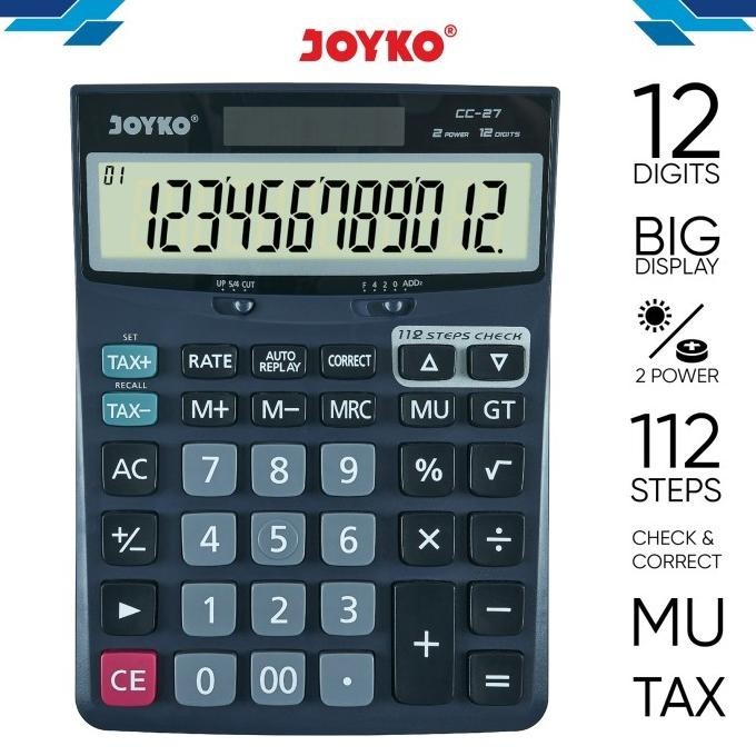 

Hot Sale - Calculator / Kalkulator Joyko CC-27 / 12 Digits / Check Correct !