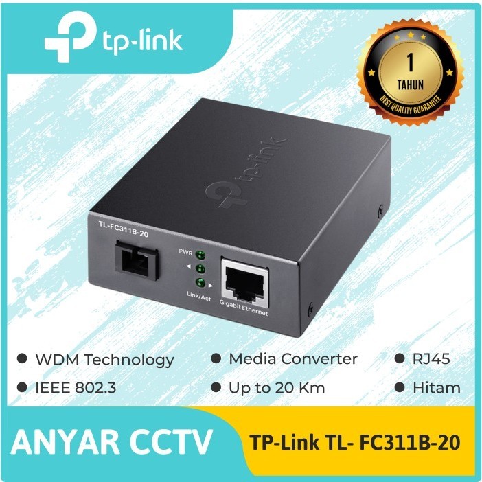 TP-Link TL-FC311A-20 + FC311B-20 Gigabit WDM Media Converter