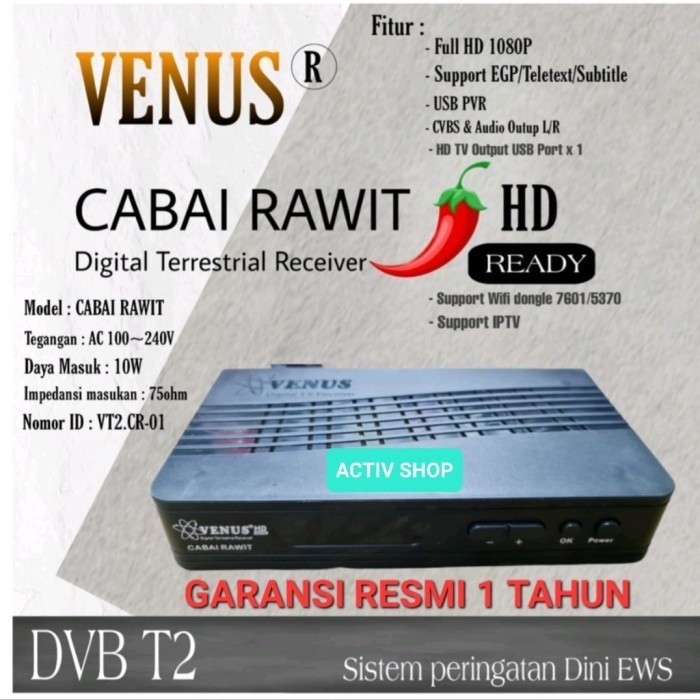 Receiver Venus Set Top Box Dvb T2 Cabai Rawit Tv Digital Full Hd