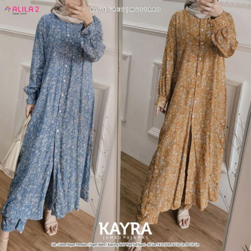 [ONLINE EXCLUSIVE] kayra set LD 120cm by alila - setelan long tunik dan kulot bahan rayon viscose