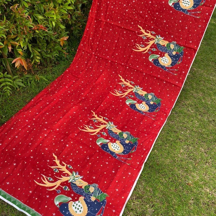 Naenggo Kain Batik Natal Merah Sinterclas Pohon Natal