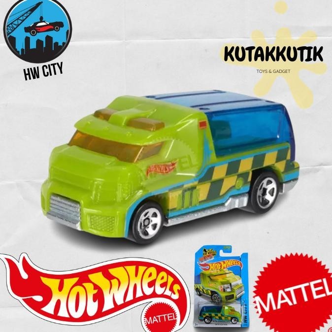 Hot Wheels Mobil Ambulance Rapid Response Hijau HW City