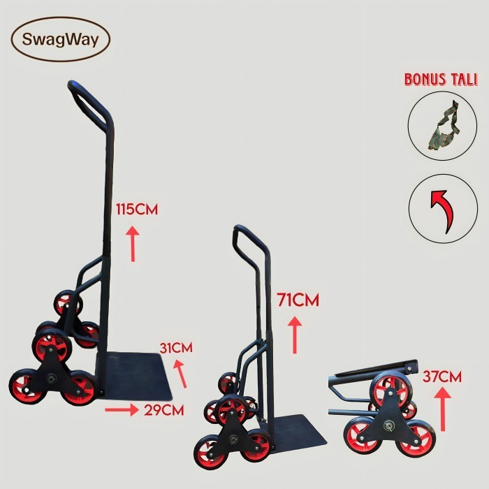 Trolley Troli Tangga Alat Bantu Angkut Barang Berat Barang Besar