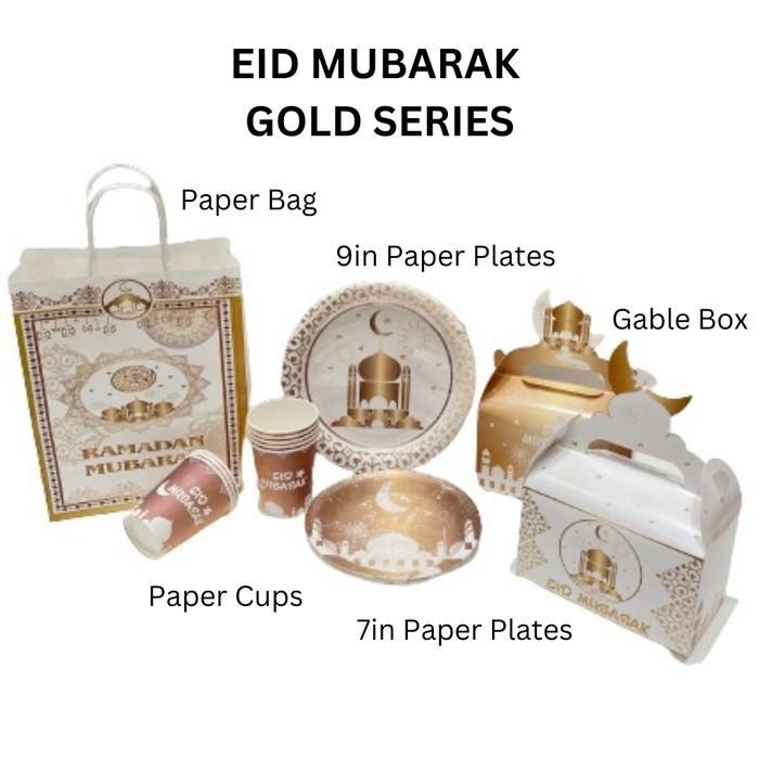 

Gable Box Gold Eid Mubarak 2Pc/Box Goodie Bag Lebaran Idul Fitri 054