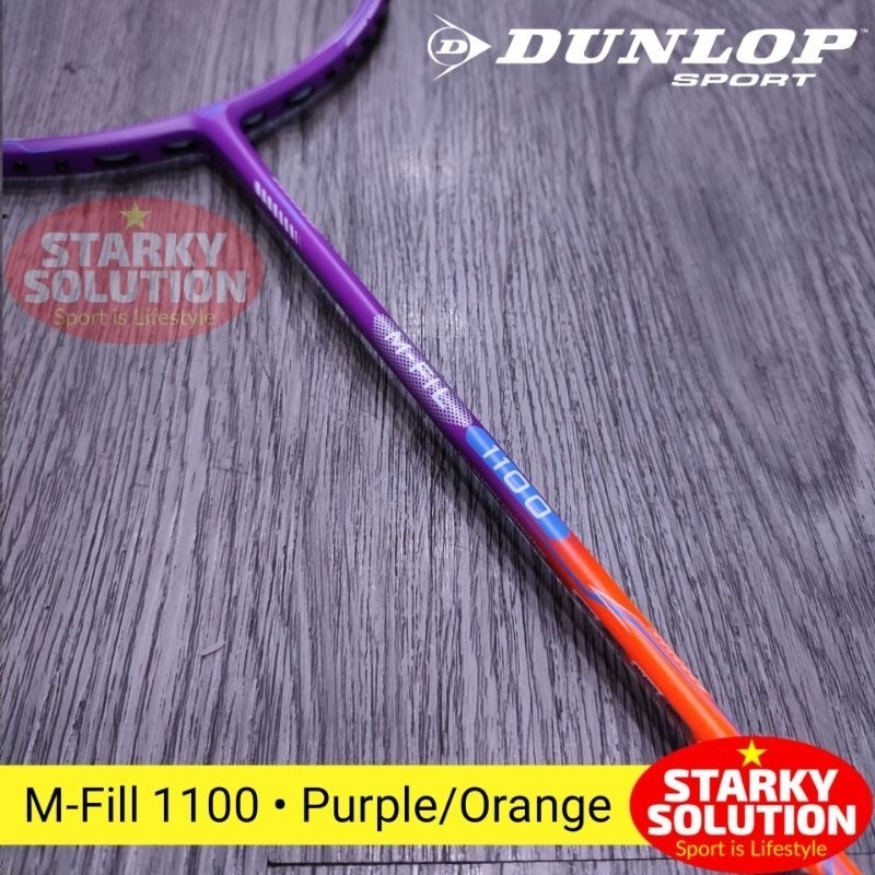 [LIMITED] BEST PRODUCT Raket Badminton Pemula DUNLOP M-FILL 1100 Original Ungu/Orange