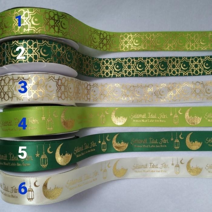 

Pita Lebaran Idul Fitri Satin 1 Inch 2.5Cm Per Roll 053
