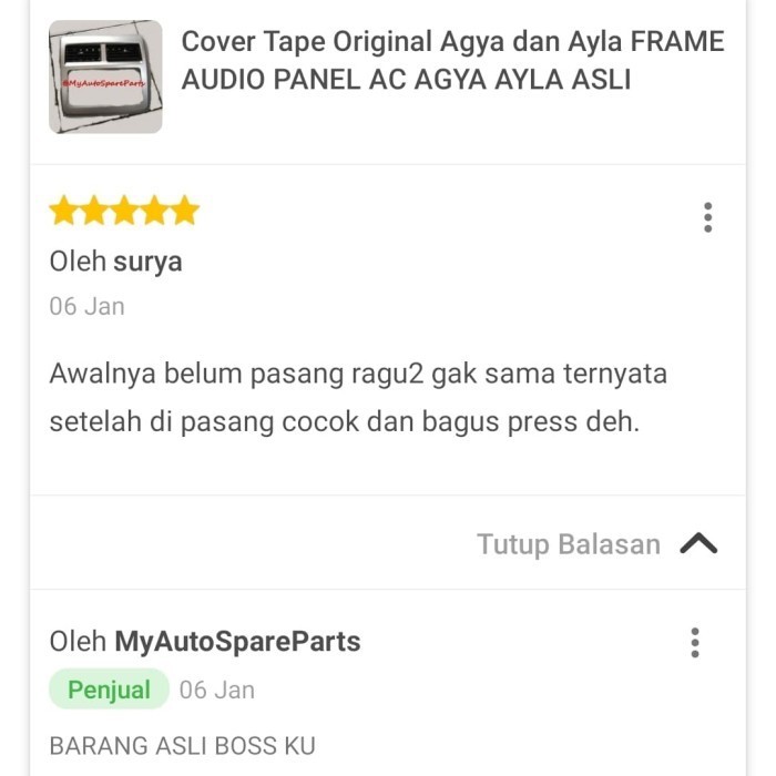 Cover Tape Original Agya Ayla Frame Audio Panel Ac Agya Ayla Asli