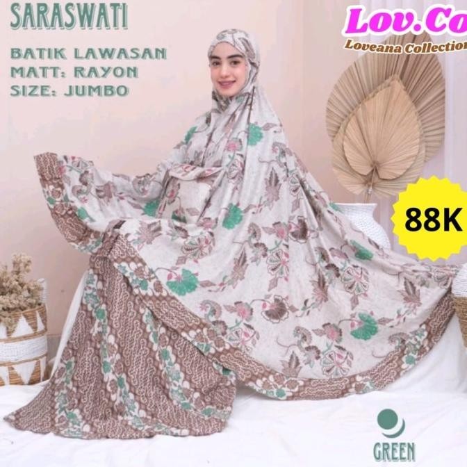 NEW TERBARU MUKENA RAYON JUMBO SARASWATI TERBARU 2023, MEWAH, LEMBUT, NYAMAN, ADEM PACKING BAGUS