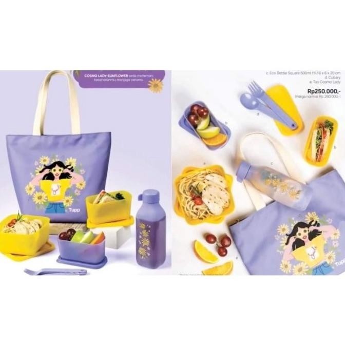 Tupperware Cosmo Lady Sunflower Tas Kotak Bekal Makan