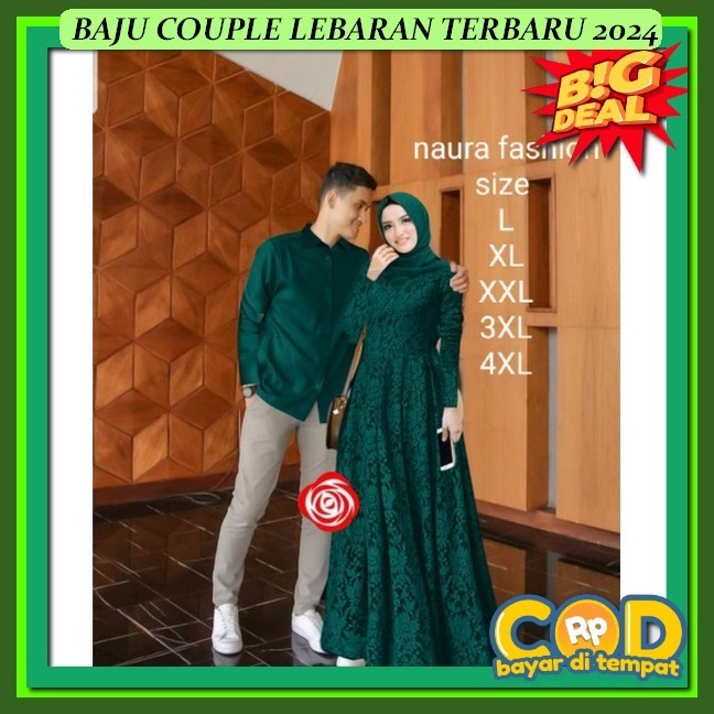 Gamis Couple Pasangan Kekinian Games Wanita Muslim Terbaru Mewah Gamid Psangan Remaja Viral Sarimbit