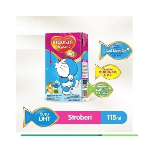 

Vidoran Xmart Milk Susu Uht Stroberi 115 Ml