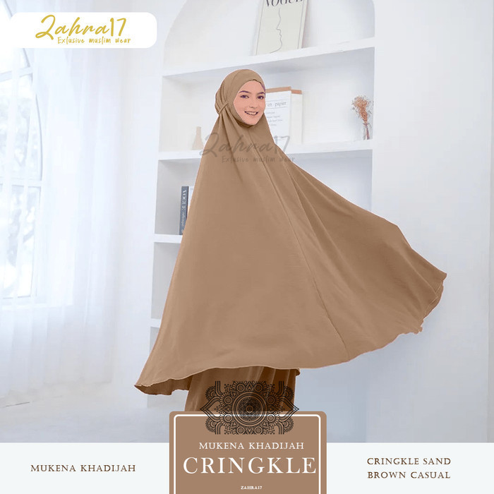 COD mukena premium khadijah cringkle menutup dagu
