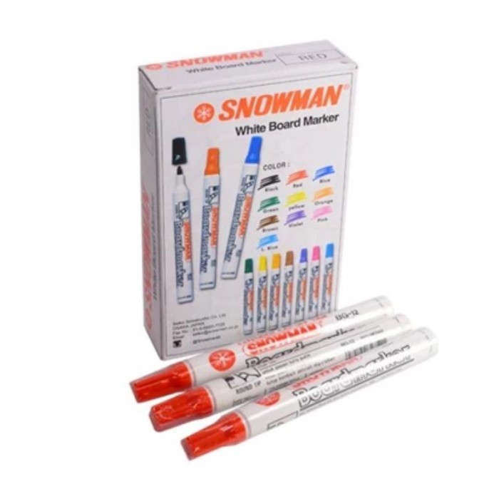 

Spidol Snowman Whiteboard, Merah Hijau Biru Hitam, Harga Satu Pack