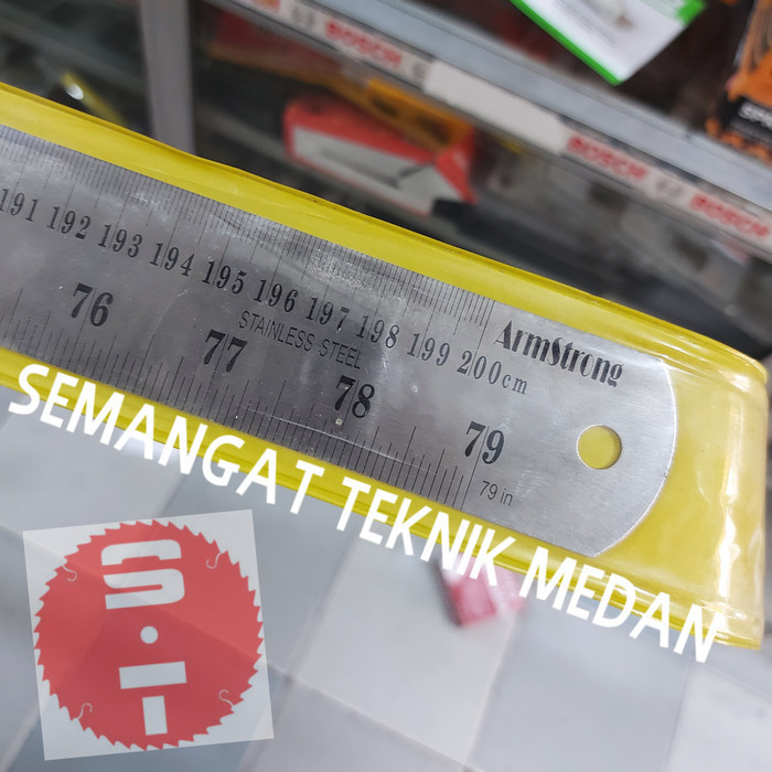 

Penggaris Ruler Mistar Besi Baja Stainless Steel 200Cm 2 Meter 200 Cm