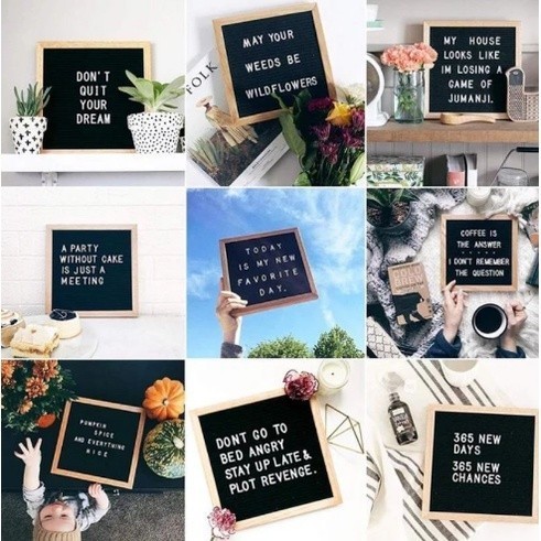 

Sm412 Letter Board Felt Letter Board Papan Tulis Tempel Huruf 25X25 Cm