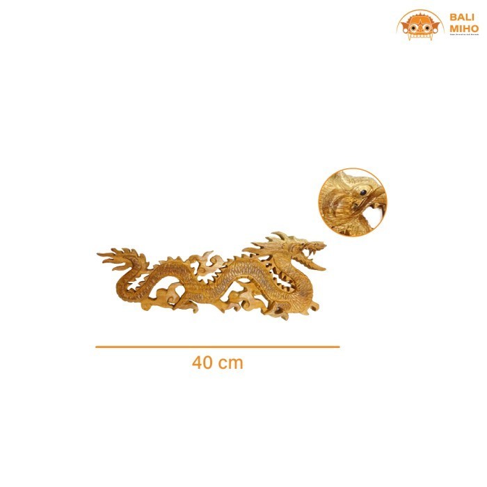 Dekorasi Dinding Patung Naga 30 Cm - Patung Naga - Naga Kayu - Ukiran